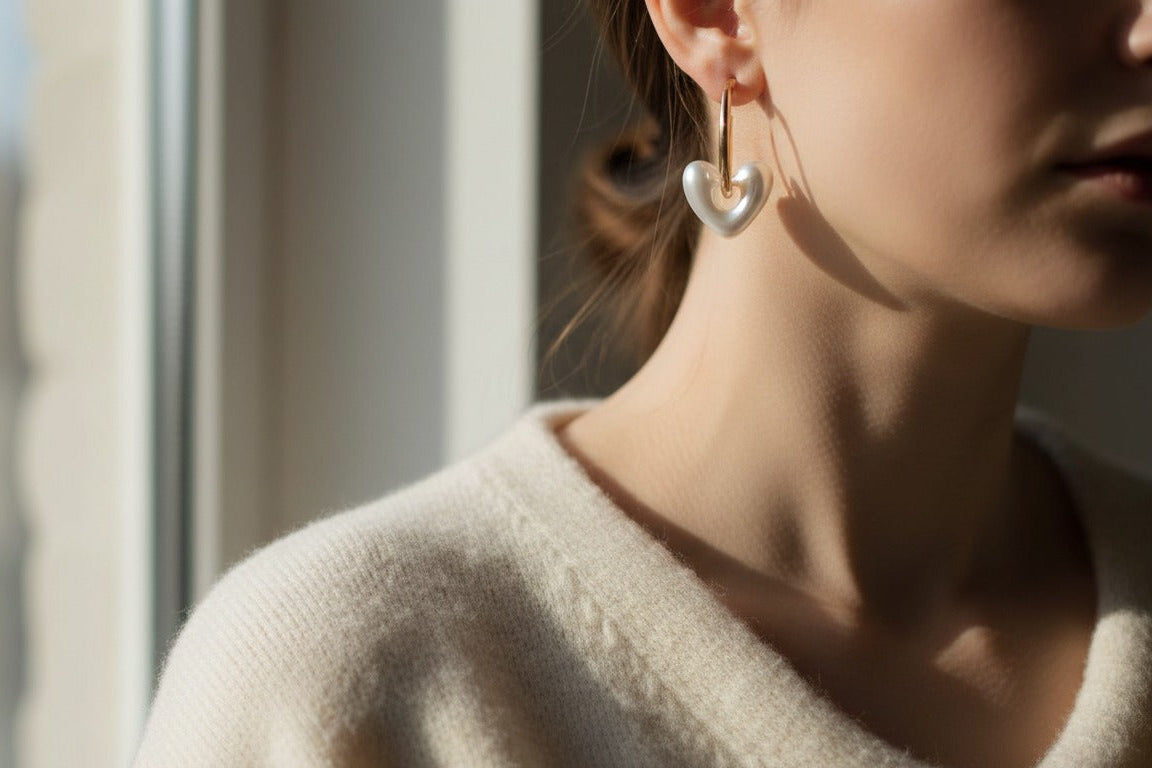 Aros Corazón Nacarado