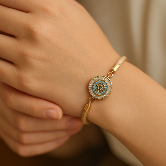 ✨ Brazalete de Ojo Turco Dorado ✨