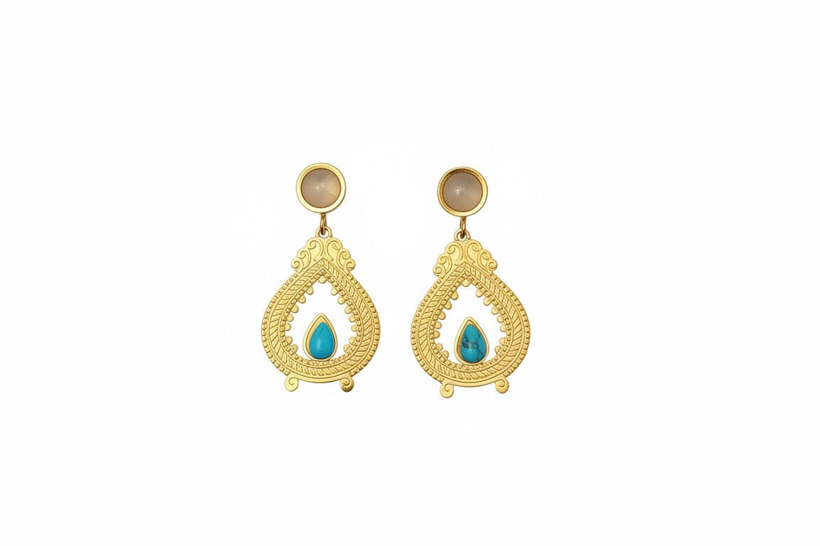 Aretes Lágrima Turquesa