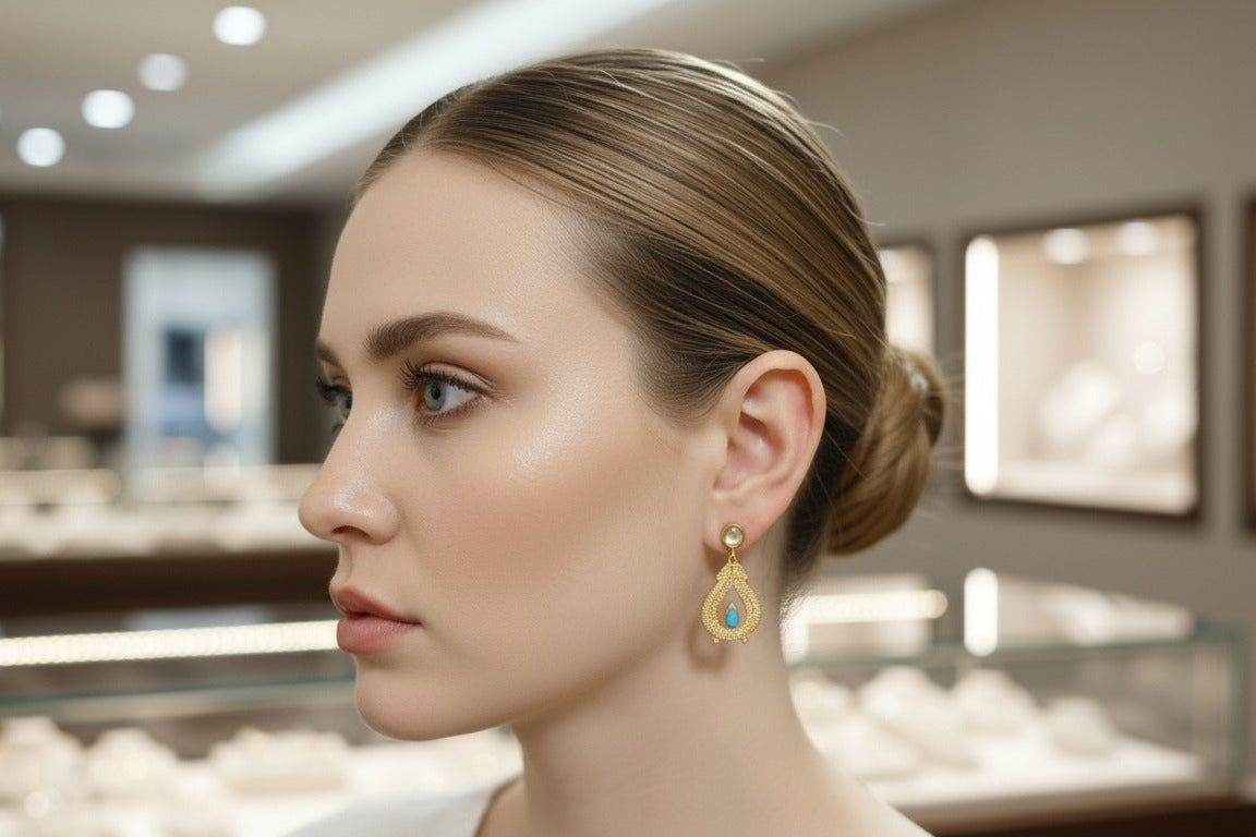 Aretes Lágrima Turquesa