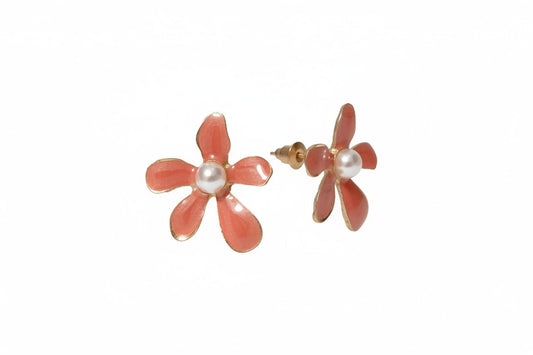 Aretes Flor Coral